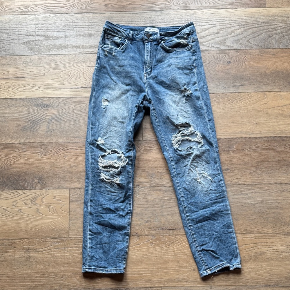 Distressed Blue Jeans